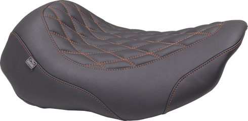 MUSTANG Wide Tripper™ Seat - Solo - Mandarin Orange Stitching - FLT/FLH '23-'25 88503MO
