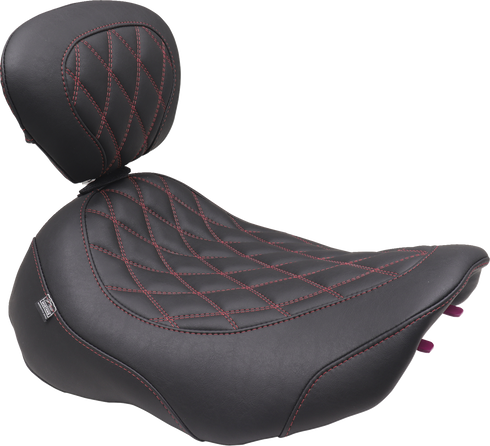 MUSTANG Wide Tripper™ Seat - Solo - Dark Cherry Stitching - FLT/FLH '23-'25 89503DC