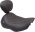 MUSTANG Wide Tripper™ Seat - Solo - Mandarin Orange Stitching - FLT/FLH '23-'25 89503MO