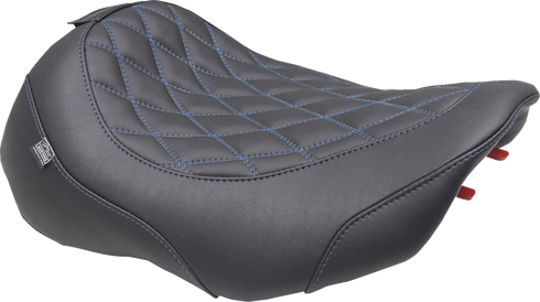 MUSTANG Wide Tripper™ Seat - Solo - Sky Blue Stitching - FLT/FLH '23-'25 89503SB