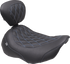 MUSTANG Wide Tripper™ Seat - Solo - Sky Blue Stitching - FLT/FLH '23-'25 89503SB