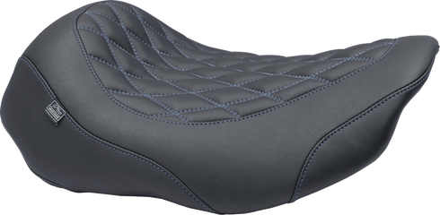 MUSTANG Wide Tripper™ Seat - Solo - Sky Blue Stitching - FLT/FLH '23-'25 88503SB