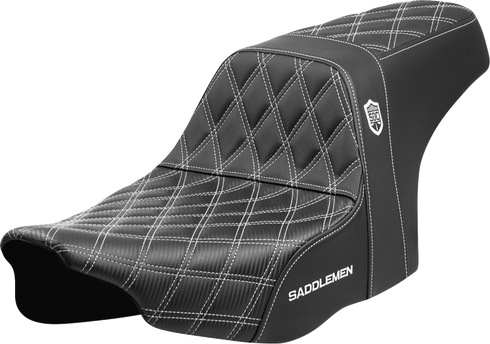 SADDLEMEN Pro Series SDC Performance Seat - White Stitching - w/o Backrest - FLT/FLH '23-'24 SC82307D6