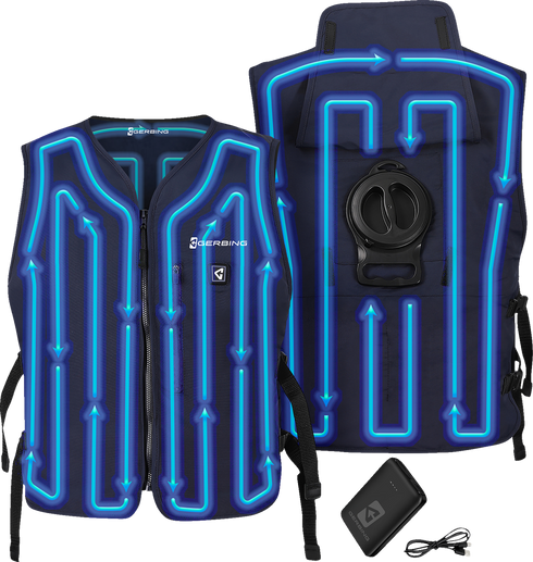 GERBING HEATED CLOTHING 5V Touch Button Circulatory Cooling Vest - Blue GER-CV-5V-N-OS