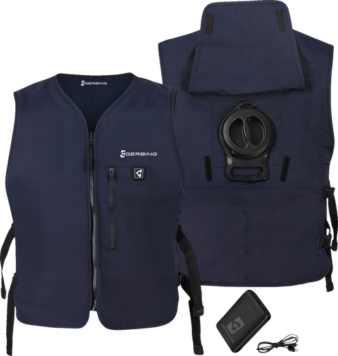 GERBING HEATED CLOTHING 5V Touch Button Circulatory Cooling Vest - Blue GER-CV-5V-N-OS