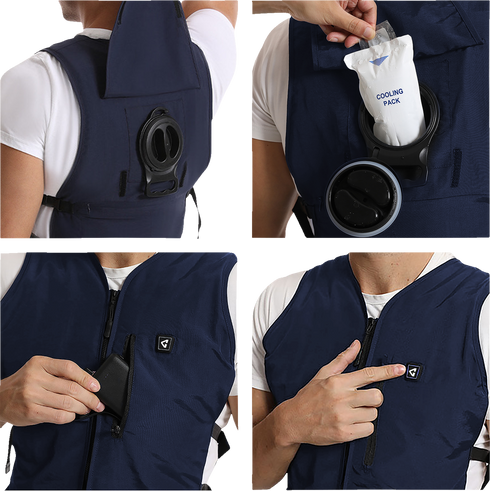 GERBING HEATED CLOTHING 5V Touch Button Circulatory Cooling Vest - Blue GER-CV-5V-N-OS