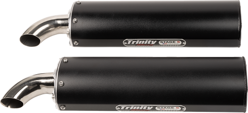 TRINITY RACING Full Dual Exhaust System - Black - RZR XP 1000 TR-4190D-BK