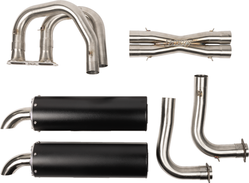 TRINITY RACING Full Dual Exhaust System - Black - RZR XP 1000 TR-4190D-BK