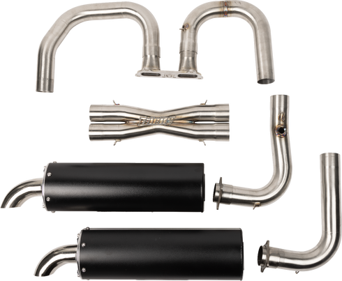 TRINITY RACING Full Dual Exhaust System - Black - RZR XP 1000 TR-4190D-BK