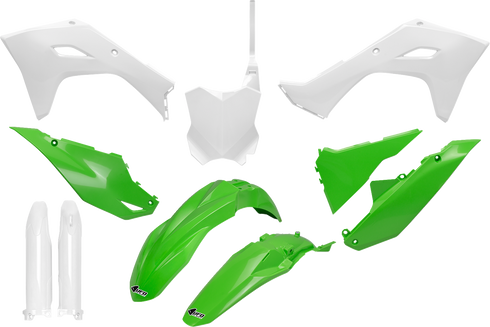 UFO Body Kit - Green/White - Kawasaki - KX '24-'25 KAKIT231F@444