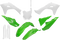 UFO Body Kit - Green/White - Kawasaki - KX '24-'25 KAKIT231F@444