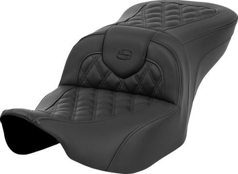 SADDLEMEN Heated Roadsofa™ Seat - Lattice Stitch - w/o Backrest - FLT/FLH '23-'24 823-07-182A0