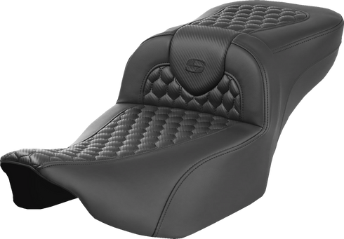 SADDLEMEN Heated RoadSofa™ Seat - Extended Reach - Honeycomb Stitch - w/o Backrest - FLT/FLH ’23-‘24 823-07-190A0
