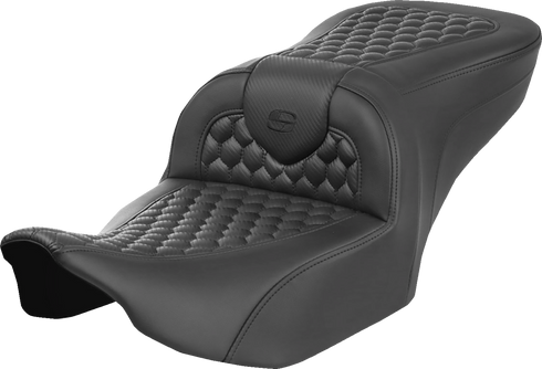 SADDLEMEN Heated RoadSofa™ Seat - Honeycomb Stitch - w/o Backrest - FLH/FLT '23-'24 823-07-189A0