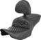 SADDLEMEN Heated RoadSofa™ Seat - Honeycomb Stitch - w/ Backrest - FLH/FLT '23-'24 823-07-189C0