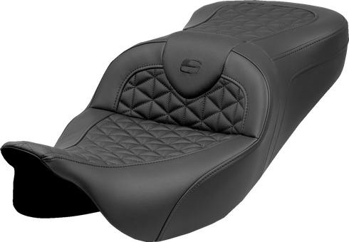 SADDLEMEN RoadSofa™ Tri Gripper Seat - Standard Reach - w/o Backrest - FLH/FLT '08-'25 808-07B-21000