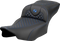 SADDLEMEN Roadsofa™ Extended Reach Seat - Dragon Scale Stitch - Blue Stitch-w/o Backrest - FLTR/FLHX '23-'24 823-07-20901