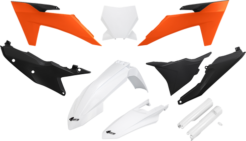 UFO Body Kit - Black/Orange/White - KTM - SX '23-'24 KTKIT529F@444