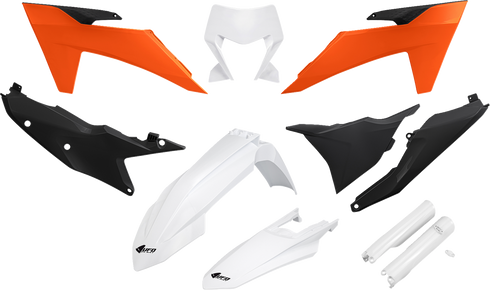 UFO Body Kit - Black/Orange/White - KTM - EX '24-'25 KTKIT530F@444