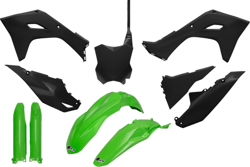 UFO Body Kit - Green/Black - Kawasaki - KX '24-'25 KAKIT231F@111