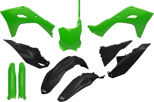 UFO Body Kit - Green/Black - Kawasaki - KX '24-'25 KAKIT231F@333