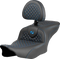 SADDLEMEN Roadsofa™ Seat - Dragon Scale Stitch - Blue Stitch - w/ Backrest - FLTR/FLHX '23-'24 823-07-208B1