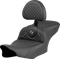 SADDLEMEN Roadsofa™ Seat - Dragon Scale Stitch - Gray Stitch - w/ Backrest - FLTR/FLHX '23-'24 823-07-208B2