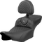 SADDLEMEN Roadsofa™ Extended Reach Seat - Dragon Scale Stitch - Dark Gray Stitch - w/ Backrest - FL '23-'24 823-07-209B2