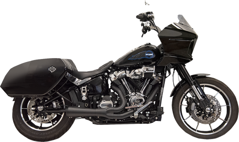 BASSANI XHAUST 2-into-1 Ripper Exhaust System with Megaphone Muffler - Short - Black - M8 Softail 1S79B