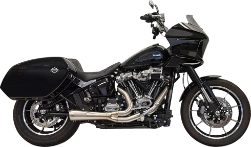 BASSANI XHAUST 2-into-1 Ripper Exhaust System with Megaphone Muffler - Short - Stainless - M8 Softail 1S79SS