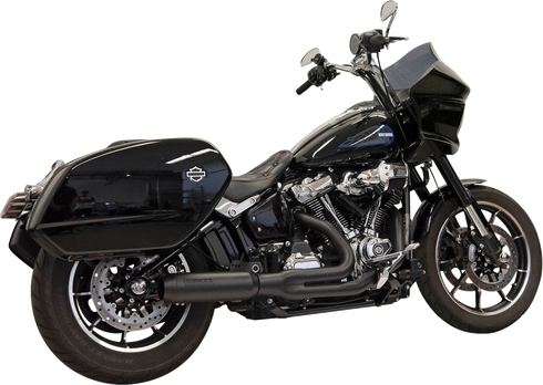 BASSANI XHAUST 2-into-1 Exhaust System with Superbike Muffler - 4" - Black - Softail M8 1S78B