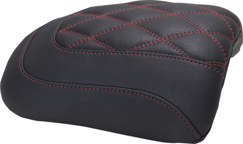 MUSTANG Padded Passenger Seat Cowl - Double Diamond - Dark Cherry Stitch - FLT/FLH '23-'25 88611DC