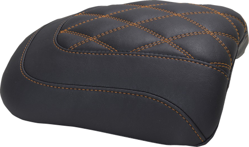 MUSTANG Padded Passenger Seat Cowl - Double Diamond - Mandarin Orange Stitch - FLT/FLH '23-'25 88611MO