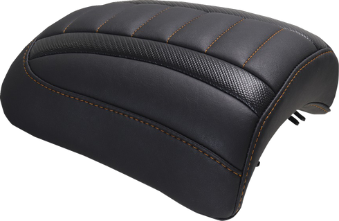 MUSTANG Padded Passenger Seat Cowl - Deluxe - Mandarin Orange Stitch - FLT/FLH '23-'25 88610MO