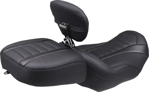 MUSTANG Deluxe Passenger Seat - Wide - Black Stitch - FLT/FLH '23-'25 88420