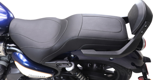 MUSTANG Squareback 2-Up Seat - Black w/ Steel Stitch - Royal Enfield '24-'25 88600ST