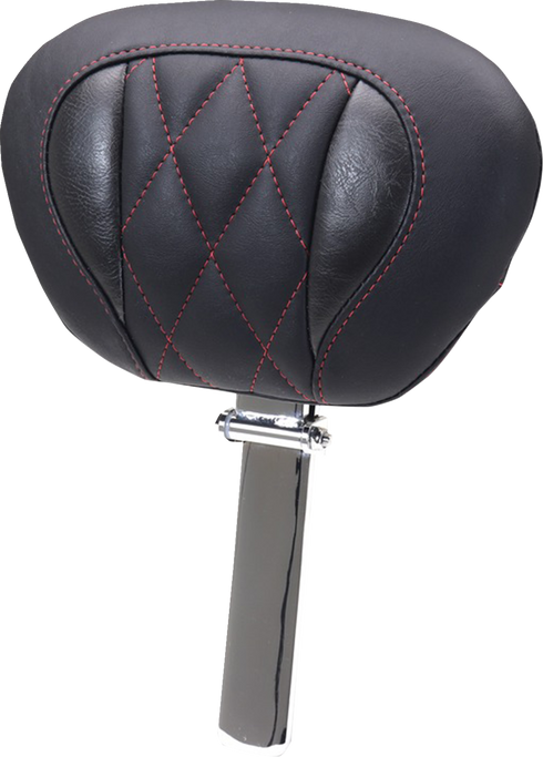 MUSTANG Deluxe Driver Backrest - Diamond - Dark Cherry Stitching - FLT/FLH '23-'25 89460DC