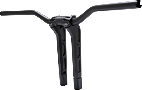 PERFORMANCE MACHINE (PM) Phatbar & Riser Kit - Internal Wiring/Gauge Mount Holes - 11-1/2" - Black Ops 0208-2197M-SMB
