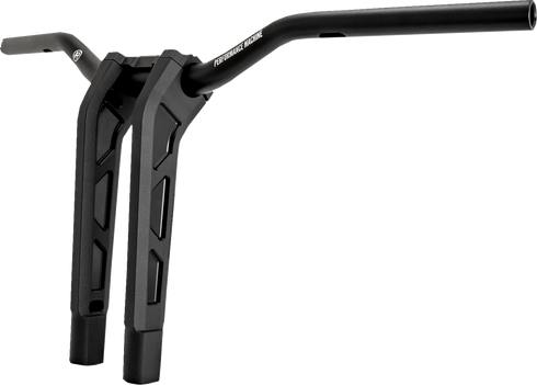 PERFORMANCE MACHINE (PM) Phatbar & Riser Kit - Internal Wiring/Gauge Mount Holes - 11-1/2" - Black Ops 0208-2197M-SMB