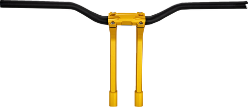 PERFORMANCE MACHINE (PM) Phatbar & Riser Kit - Internal Wiring/Gauge Mount Holes - 11-1/2" - Gold Ops 0208-2197M-SMG