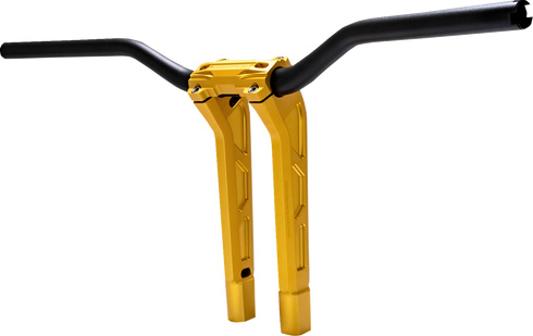 PERFORMANCE MACHINE (PM) Phatbar & Riser Kit - Internal Wiring/Gauge Mount Holes - 11-1/2" - Gold Ops 0208-2197M-SMG
