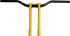 PERFORMANCE MACHINE (PM) Phatbar & Riser Kit - Internal Wiring/Gauge Mount Holes - 11-1/2" - Gold Ops 0208-2197M-SMG