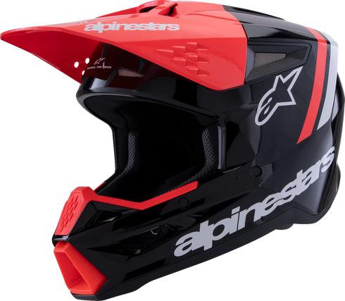 ALPINESTARS SM3 Helmet - Radium - Gloss Black/Red Fluo/White - XS 8300826-1553-XS
