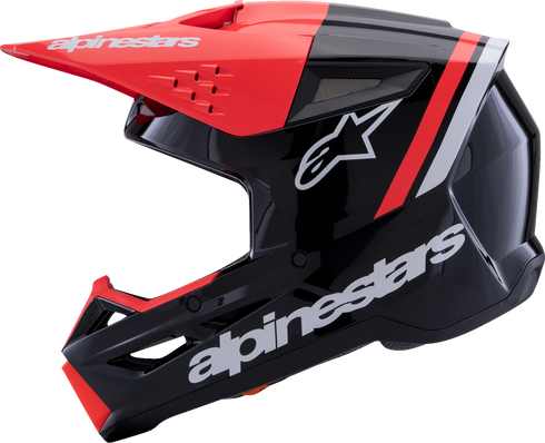 ALPINESTARS SM3 Helmet - Radium - Gloss Black/Red Fluo/White - XS 8300826-1553-XS