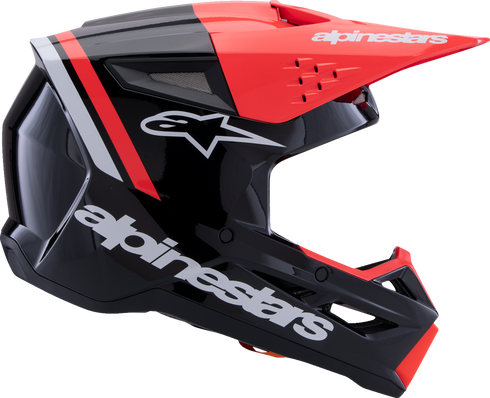ALPINESTARS SM3 Helmet - Radium - Gloss Black/Red Fluo/White - Small 8300826-1553-S