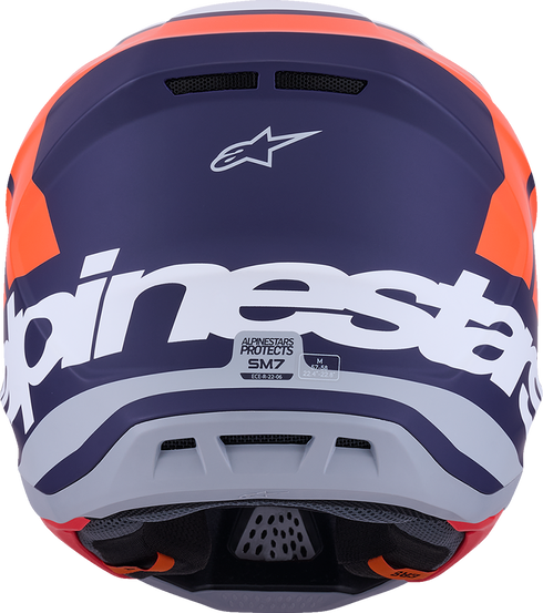 ALPINESTARS SM7 Helmet - Core - Matte Orange/Blue - XS 8301826-408-XS