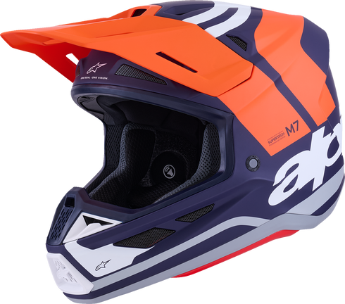 ALPINESTARS SM7 Helmet - Core - Matte Orange/Blue - Medium 8301826-408-M