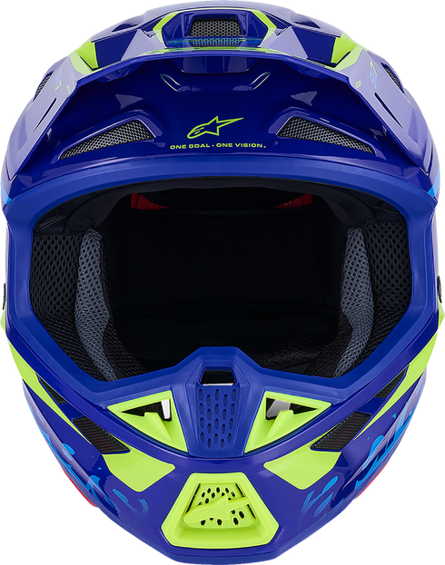 ALPINESTARS SM7 Helmet - Deed - Gloss Blue/Yellow Fluo - 2XL 8302426-7253-XXL