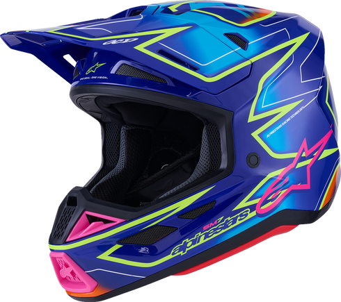 ALPINESTARS SM7 Helmet - Cast - Gloss/Blue/Pink/Yellow Fluo - Small 8302626-7254-S