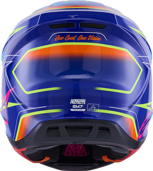 ALPINESTARS SM7 Helmet - Cast - Gloss/Blue/Pink/Yellow Fluo - XS 8302626-7254-XS